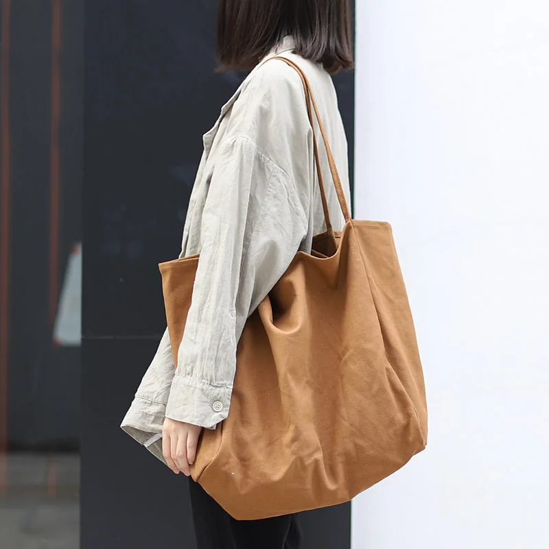 Large Capacity Canvas Tote Bag Reusable Shoulder Bag for Women Everyday Shopping