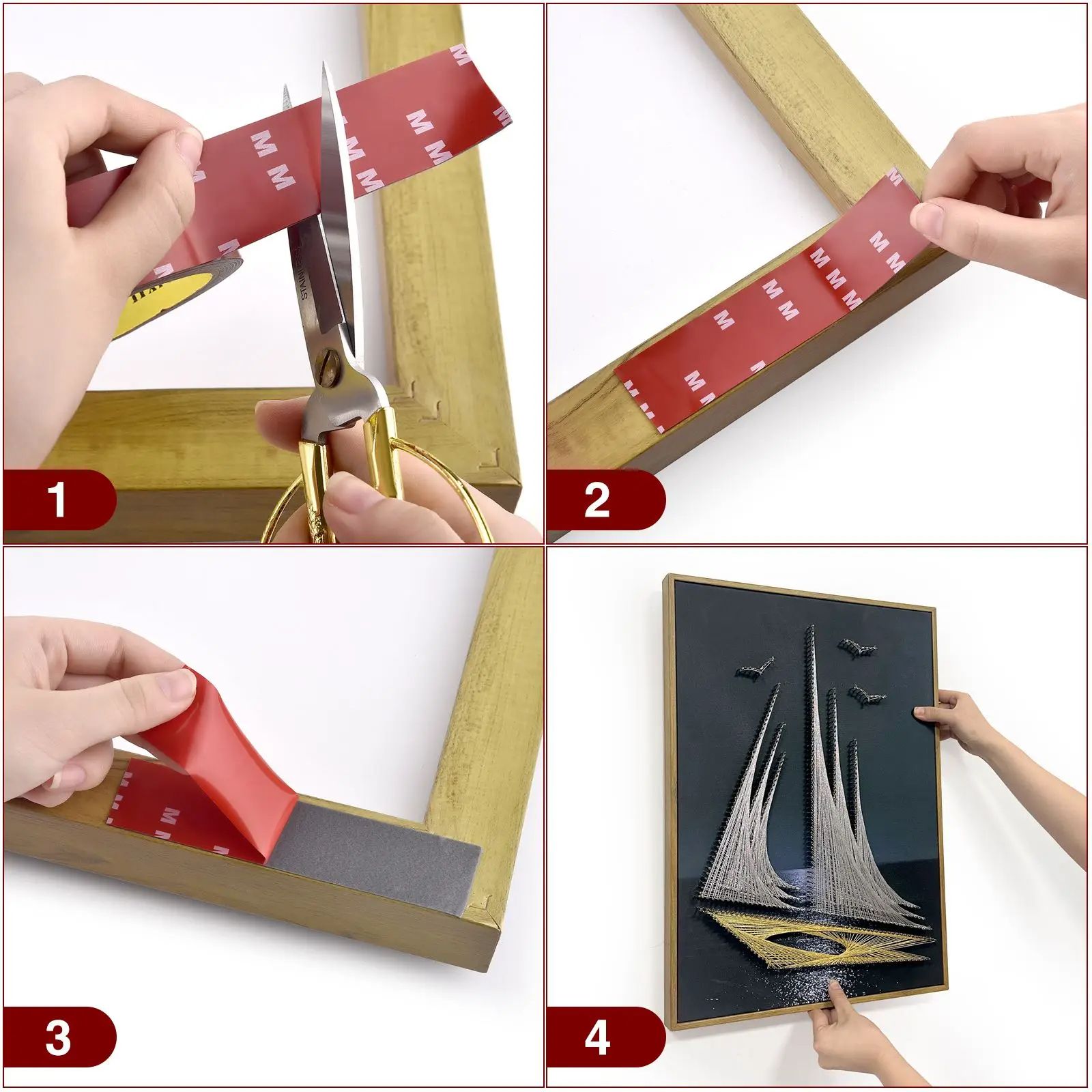 Strong Double Sided Adhesive Tape High Viscosity Automotive Mounting Tape, High Temp Resistant Acrylic Foam Sticky Strip