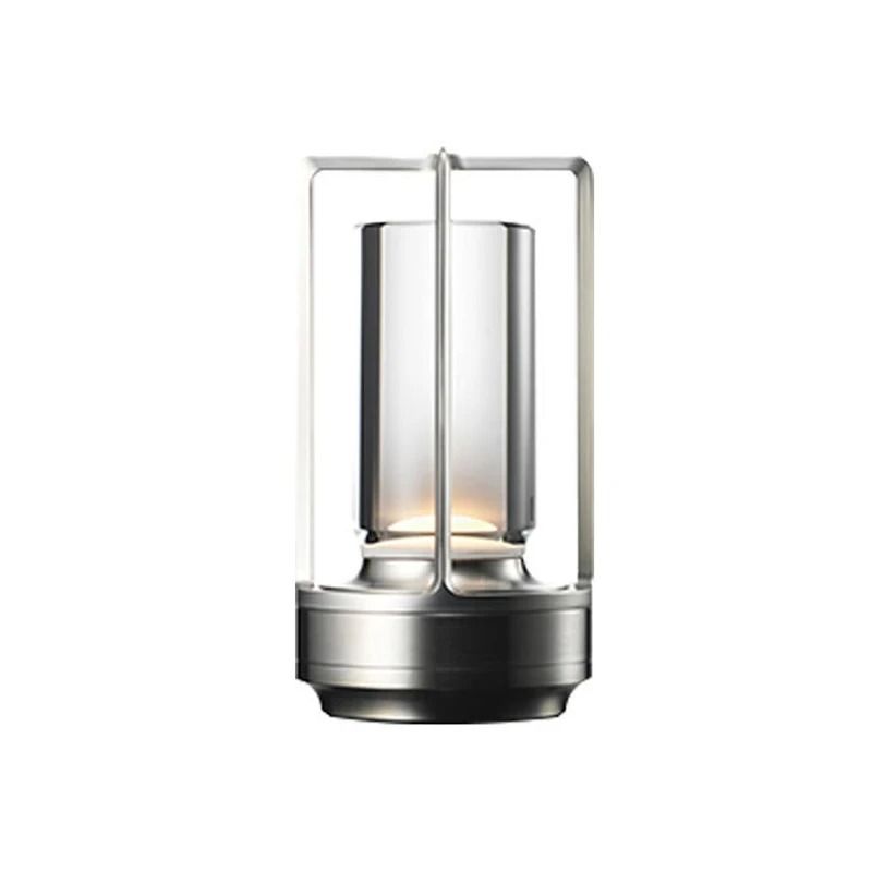 Aluminum Alloy Rechargeable Touch Table Lamp with Crystal Design