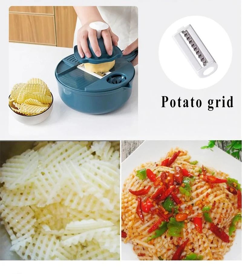 9 in 1 Multi Functional Vegetable Cutter and Slicer Set