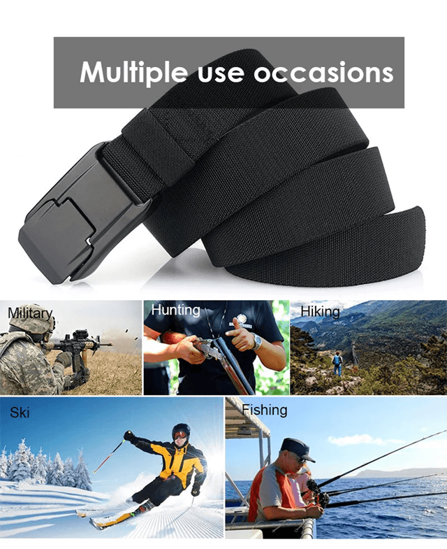 Unisex Stretch Nylon Work Belt Quick Release Buckle