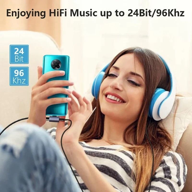 USB C to 3.5mm Headphone and Charger Adapter Fast Charging Audio Splitter