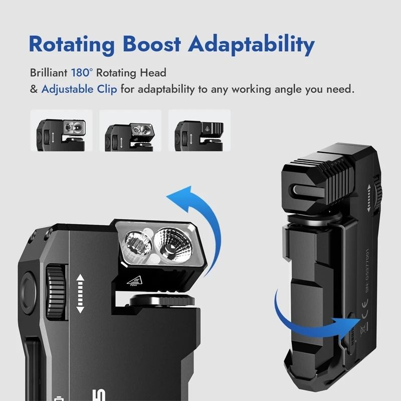 Wuben G5 EDC Flashlight Portable 400 Lumens Pocket Light with Rotating Head and Magnetic Base