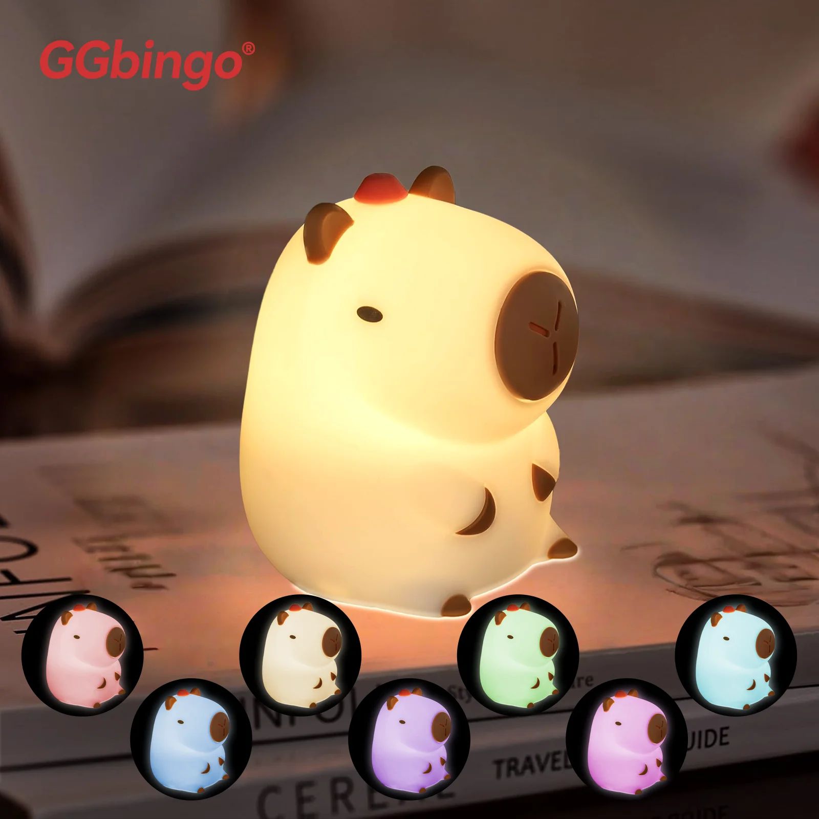 Cute Pear Duck Night Light Touch Control Silicone Lamp