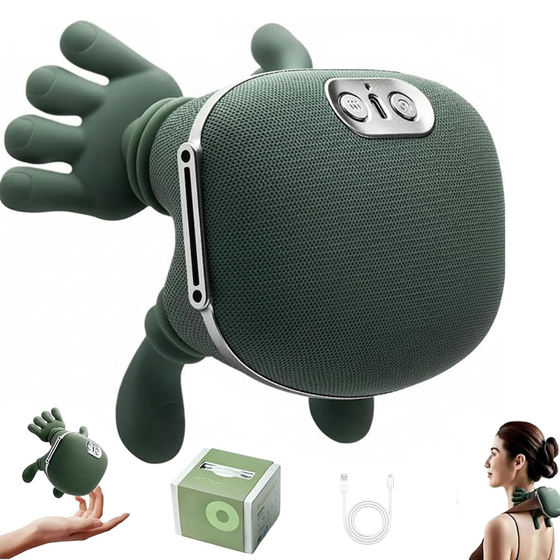 Bionic Neck Shoulder Massager with Heat Wireless Deep Tissue Shiatsu Massage Pillow
