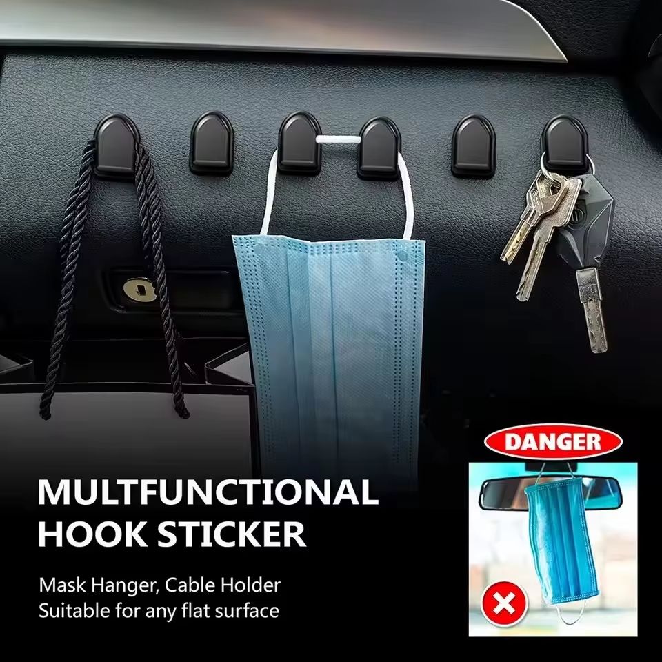 Mini Self-Adhesive Car Hooks for Cables Keys and Accessories