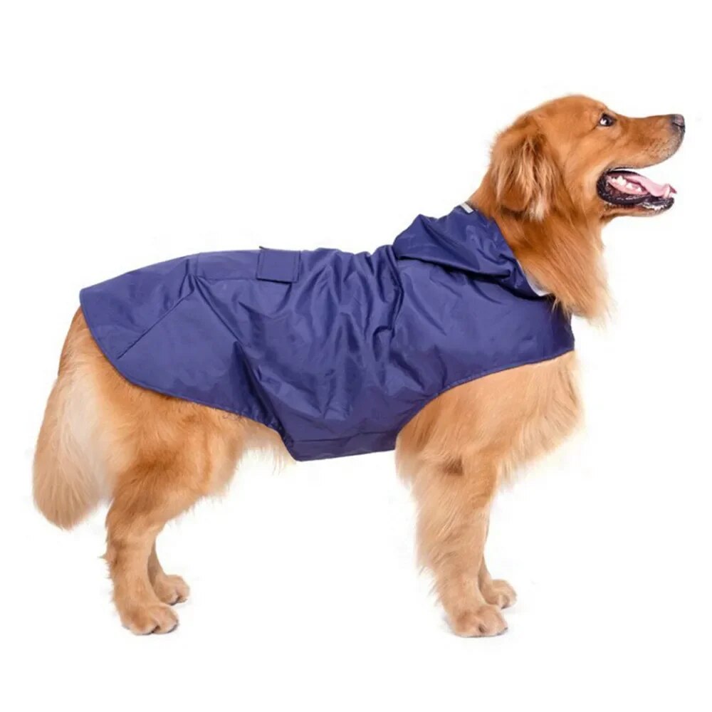 Durable Dog Raincoat with Hoodie & Reflective Stripe - Waterproof Pet JackeT
