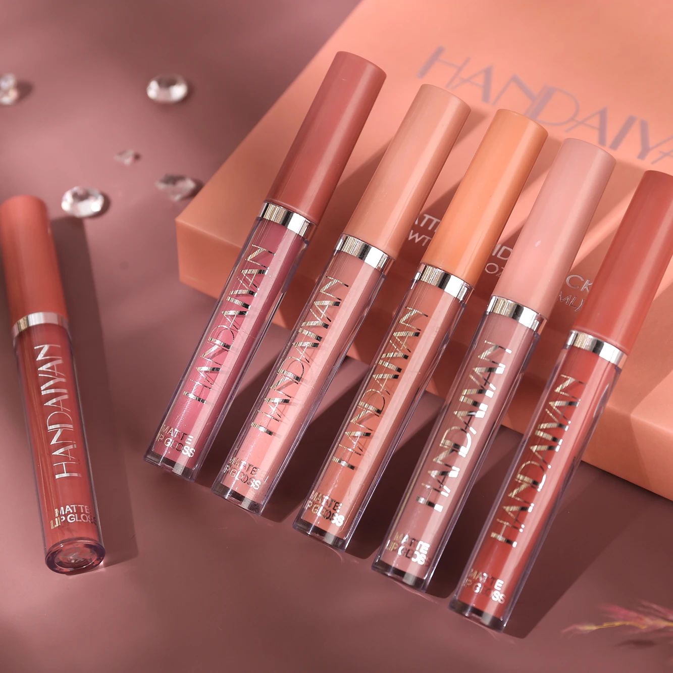 Matte Liquid Lip Gloss Set, NonStick Cup Lipstick | Long-Lasting Waterproof Lip Color Gift Box for Women