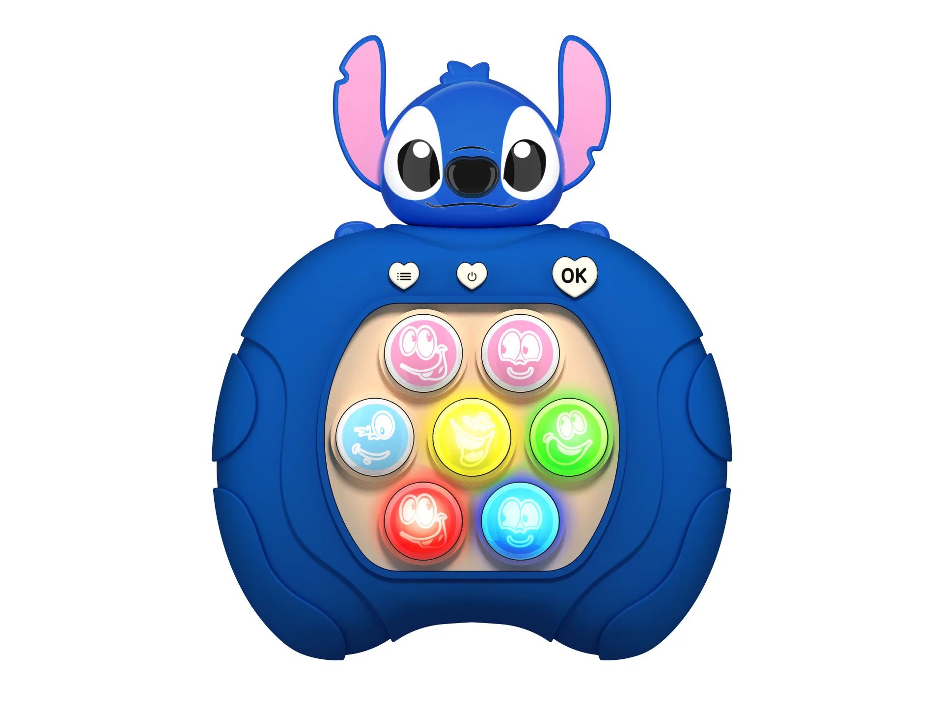 Disney Stitch & Mickey Quick Push Game Console for Kids – Portable Fidget Game Toy, Competitive Handheld Game Console,