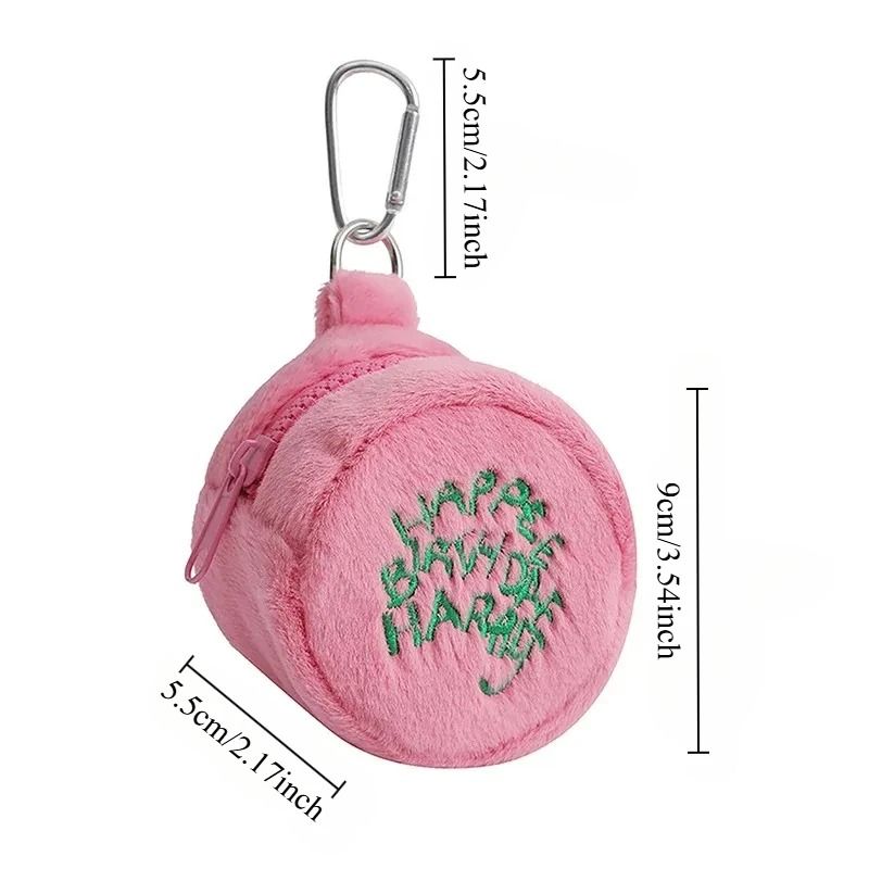 Pink Mini Plush Coin & Earphone Purse