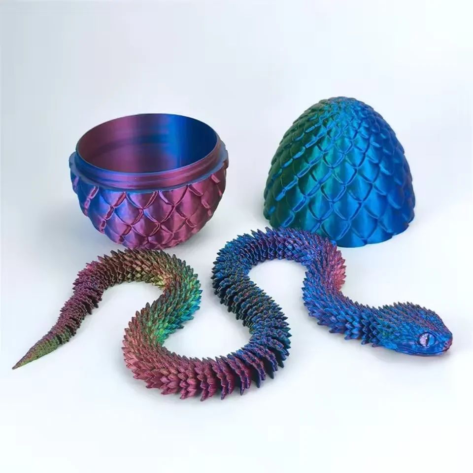 4pcs 3D Printed Snake Surprise Egg Decoration Set