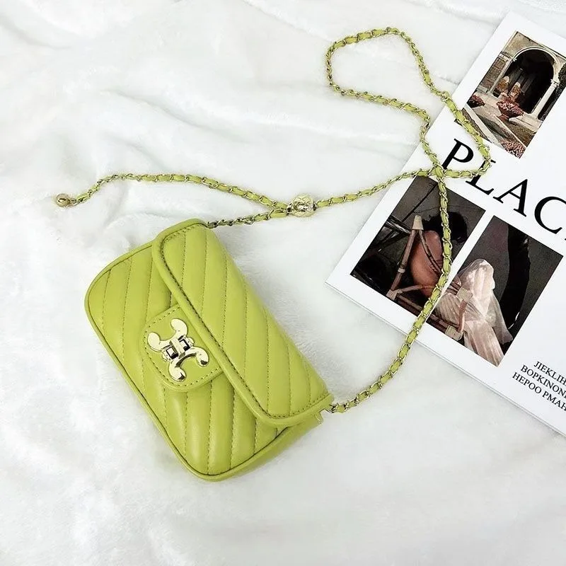 Green Fairy Rhombus Shoulder Bag Small Fragrance Chain Messenger Handbag Niche High Quality Fashion Bag