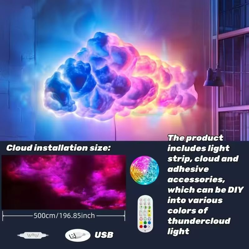 DreamCloud Pro DIY RGBIC LED Cloud Ceiling Light Strip