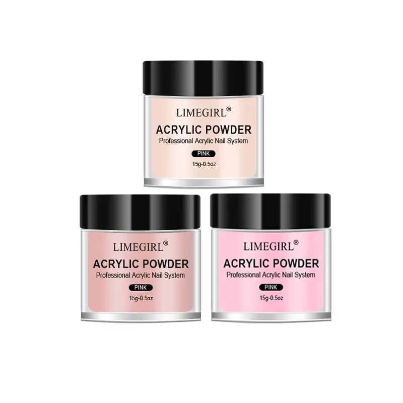 40ml Crystal Liquid & 45ml Acrylic Powder Nail Kit – Beginner Acrylic Nail Set (Pink, White, Transparent)