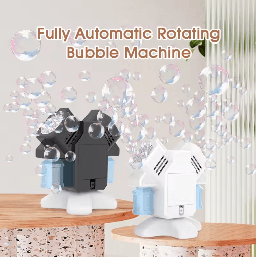 Double Head Rotating Bubble Machine for Kids Handheld Outdoor Bubble Toy No Battery Required