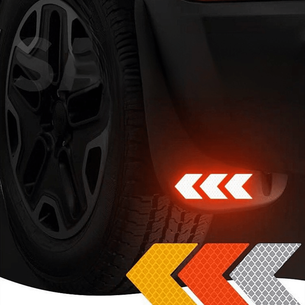 Reflective Arrow Safety Sticker for Car Bumper, Motorcycle Trunk Reflector Hazard Tape