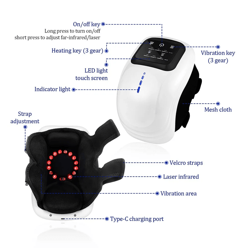 Smart Knee Massager with Vibration and Air Pressure Therapy for Knee Shoulder and Elbow Relief