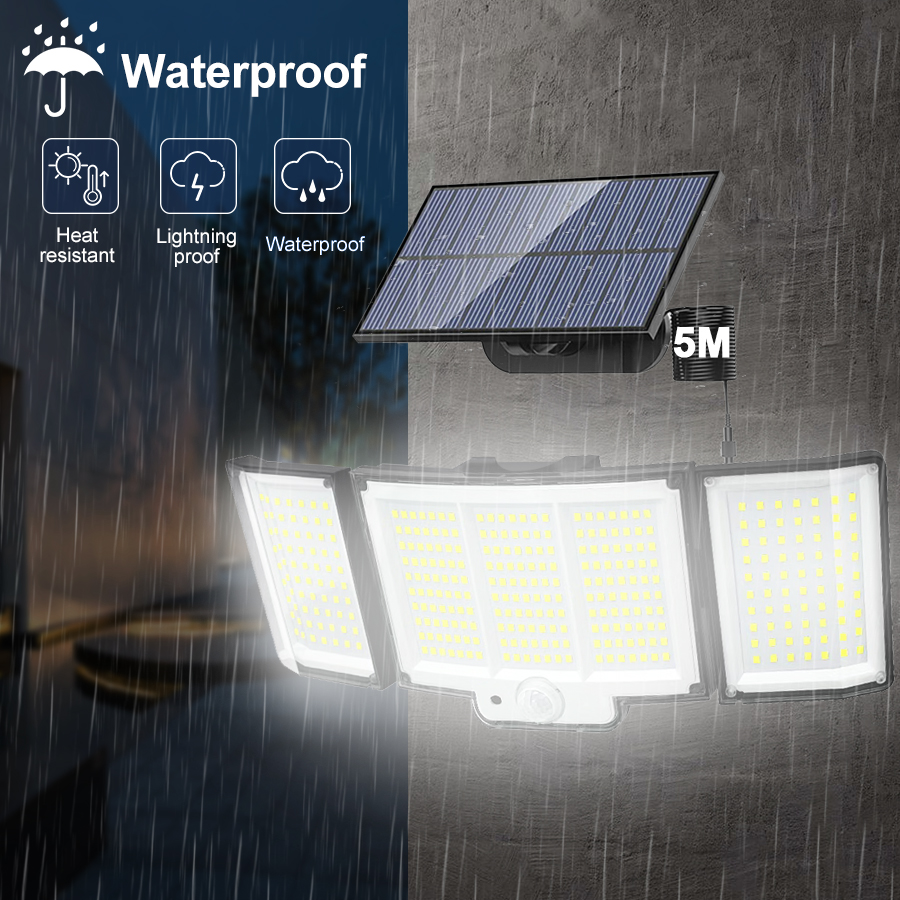 Solar Motion Sensor LED Wall Light Outdoor Waterproof Security Lamp