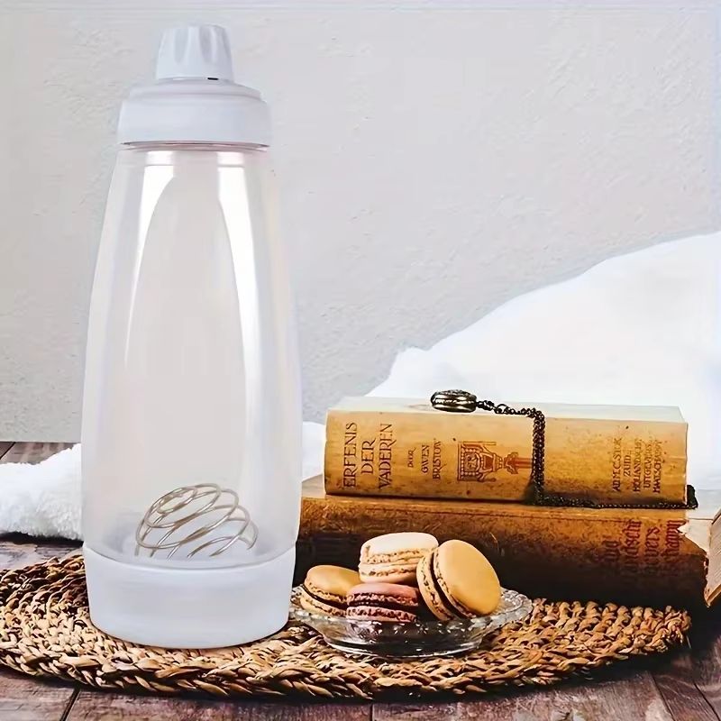 Large Capacity Hand-Crank Batter Shaker Cup – Kitchen Mixer Bottle & Batter Dispenser