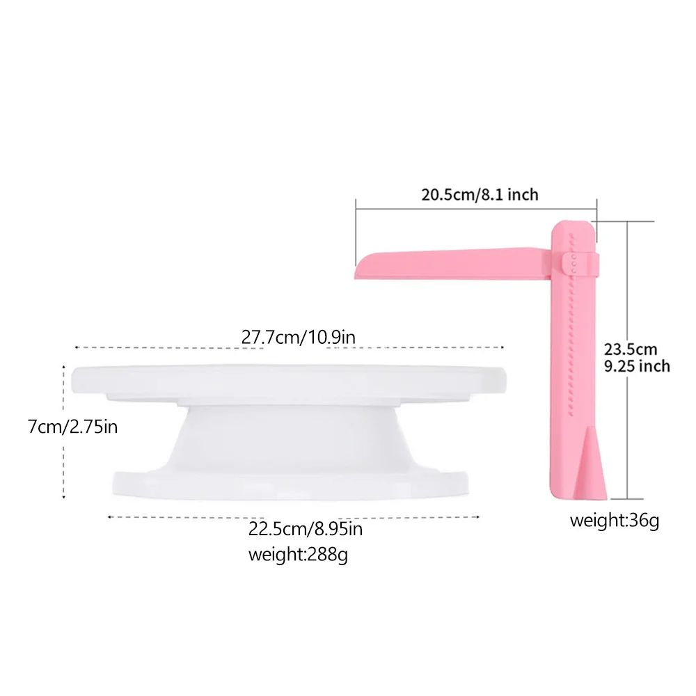 CakeCraft Pro 11inch Rotating Cake Turntable & Decorating Stand
