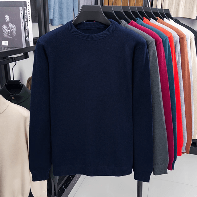 Modern Diamond Knit Crew Neck Sweater Mens Casual Pullover
