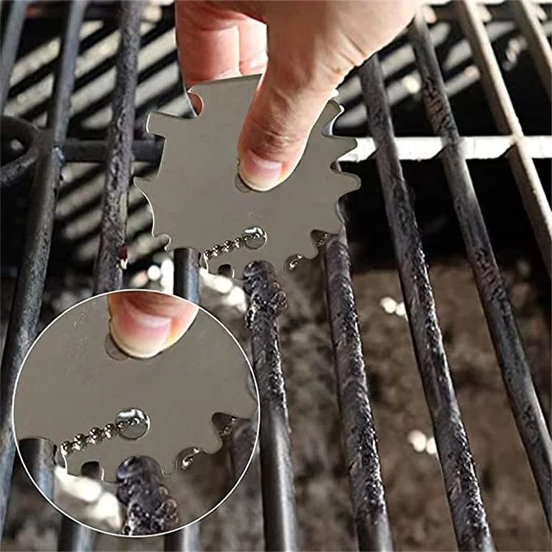 Portable Metal BBQ Grill Scraper Cleaning Tool