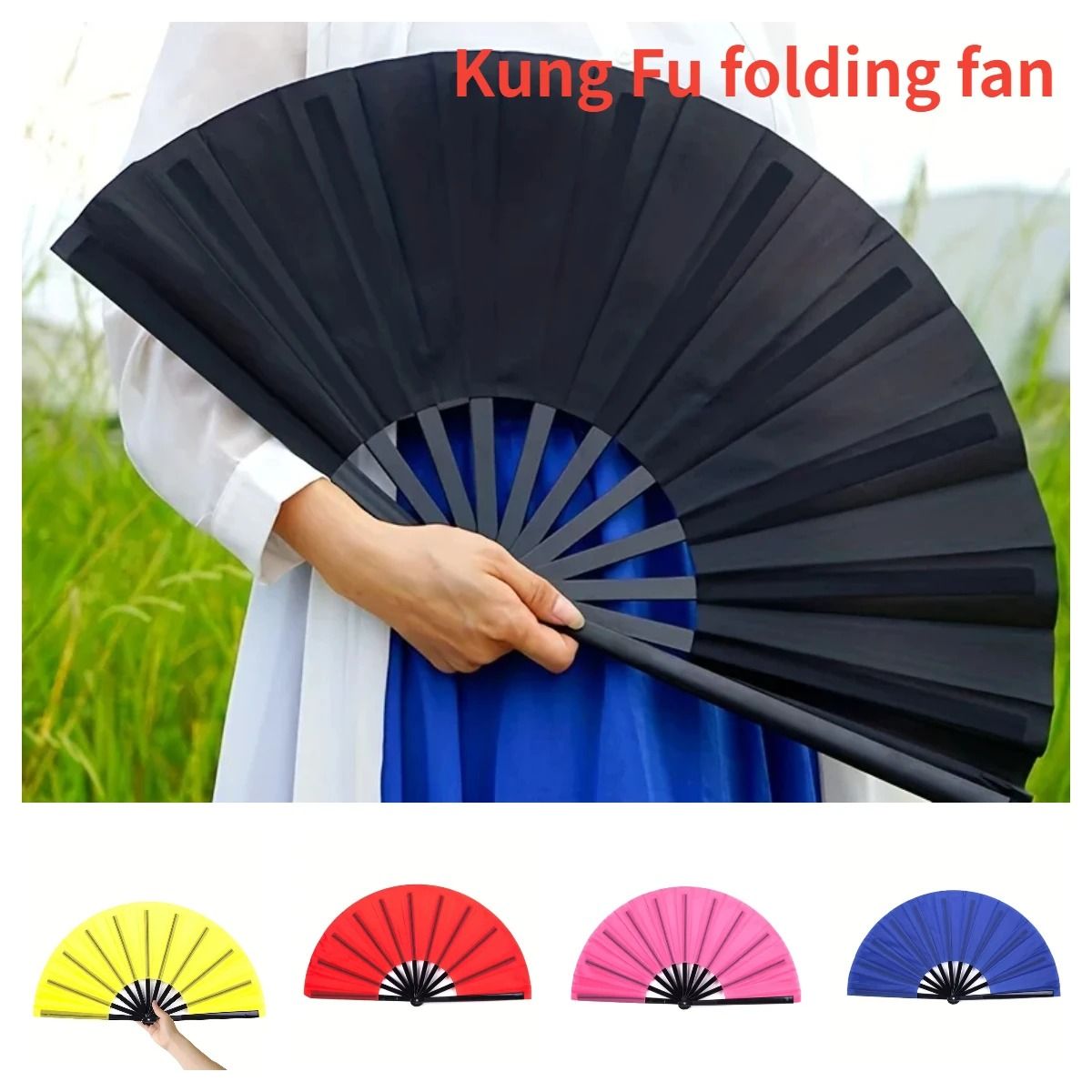 10 Inch Double Sided Chinese Kung Fu Folding Fan for Martial Arts and Dance