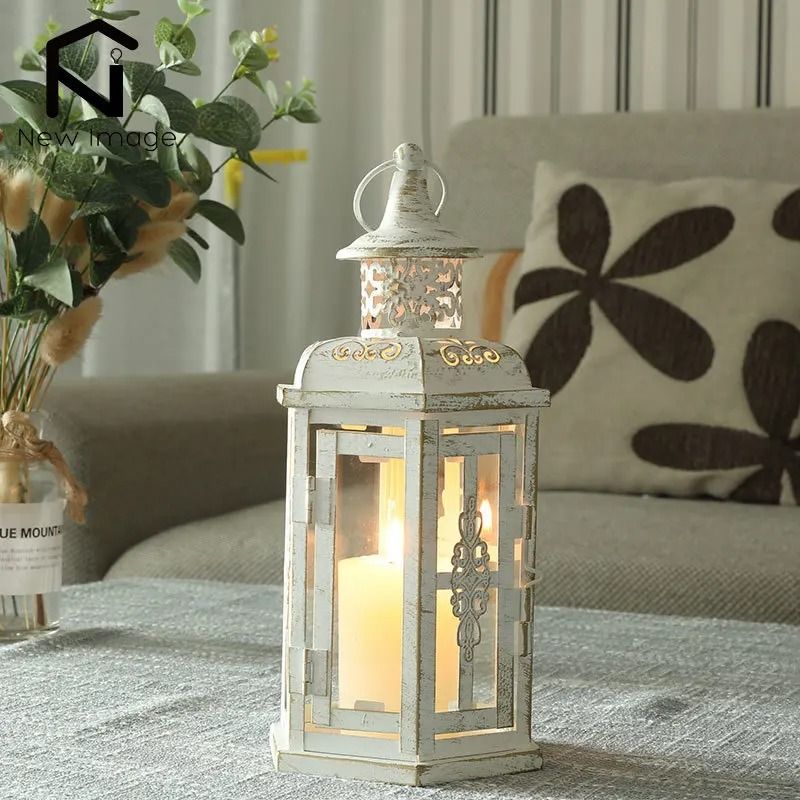 Vintage Metal Candle Lantern | Decorative Hanging Candleholder for Home & Weddings