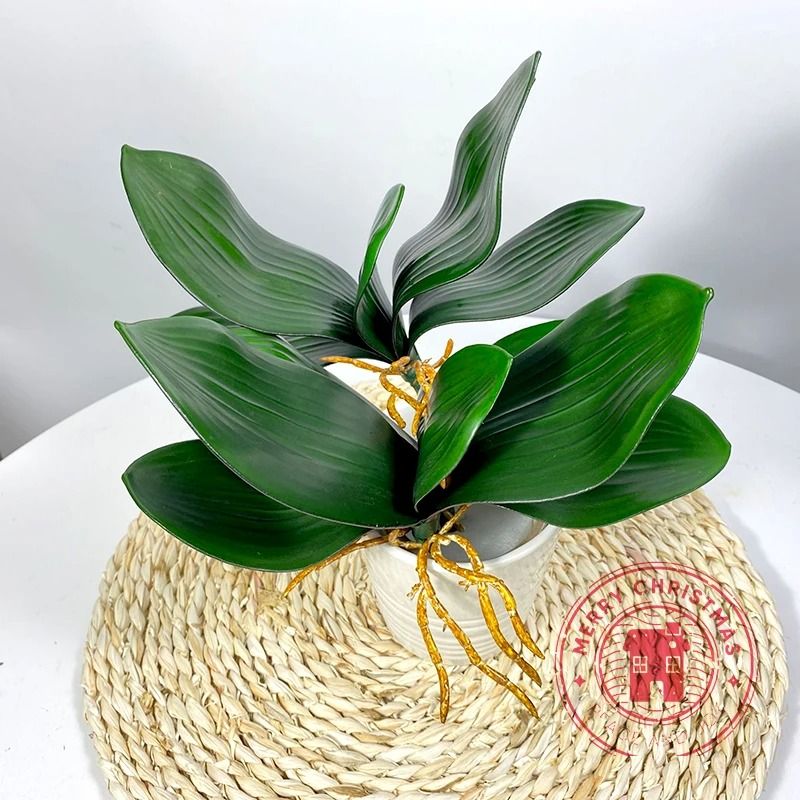 Phalaenopsis Orchid Leaf Real-Touch Greenery | Artificial Tropical Foliage for Luxe Vases & Party Decor
