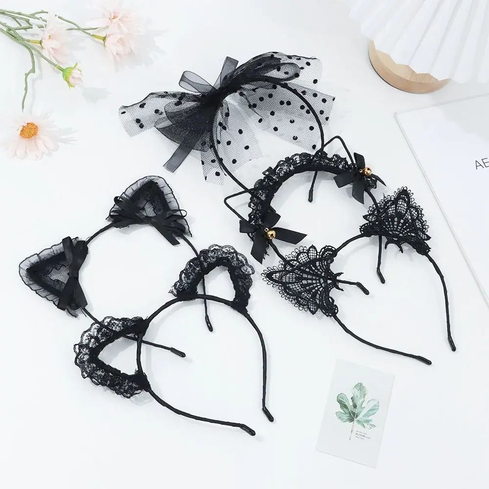 Cute Lace Black Cat Ears Headband – Sexy Cosplay & Party Hair Accessory