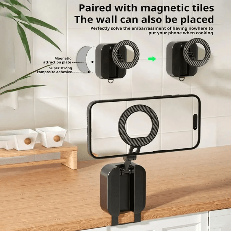 Magnetic Phone Stand Foldable Travel Holder Extendable Desk and Airplane Mount