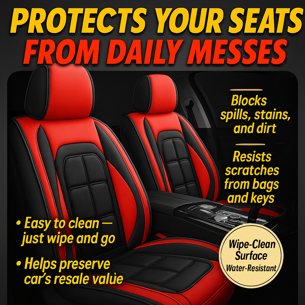 Universal Leather Car Seat Cover All Season Driver and Passenger Protection Pad