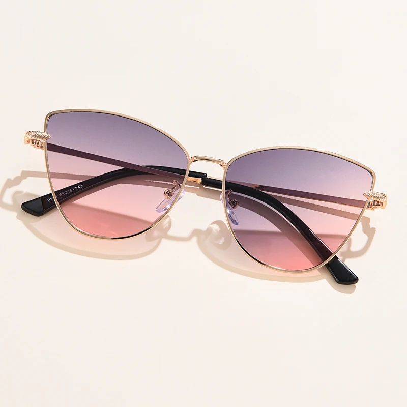 Women Cat Eye Metal Frame UV400 Fashion Sunglasses