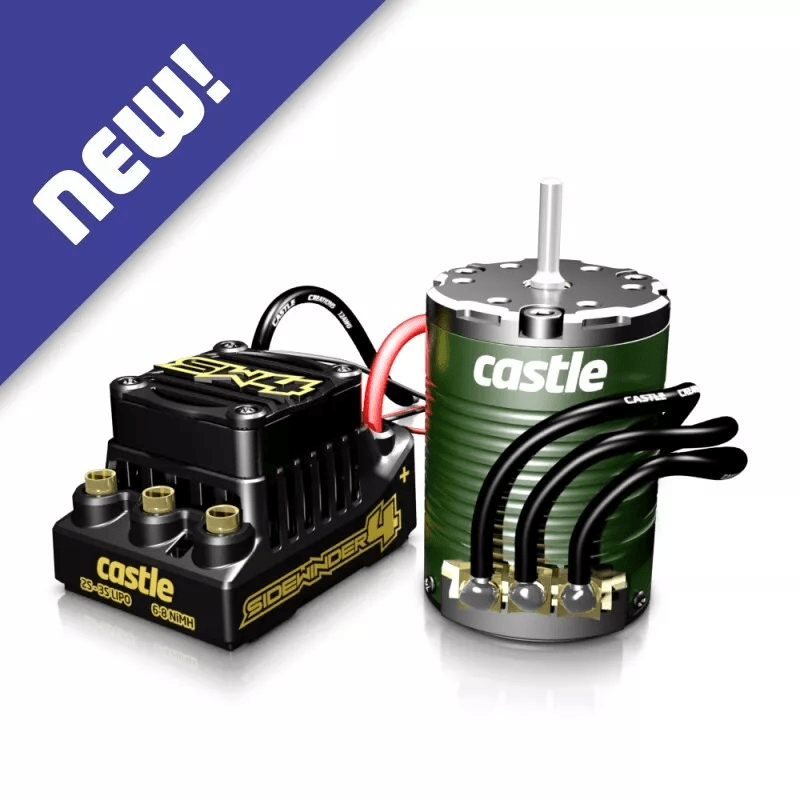 Castle Creations SW4 Waterproof Sensorless ESC Combo w/ 1406-5700Kv Motor – 1/10 RC Brushless