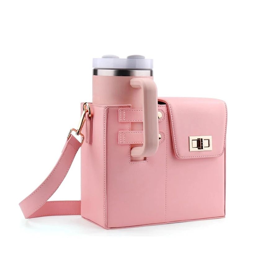 Outdoor Portable Crossbody Water Bottle Storage Bag with Adjustable Shoulder Strap