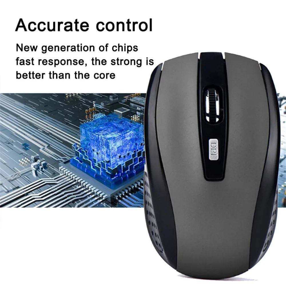 Slim 2.4G wireless mouse with Silent Click and 1600 DPI Control for MacBook, PC, and Laptop