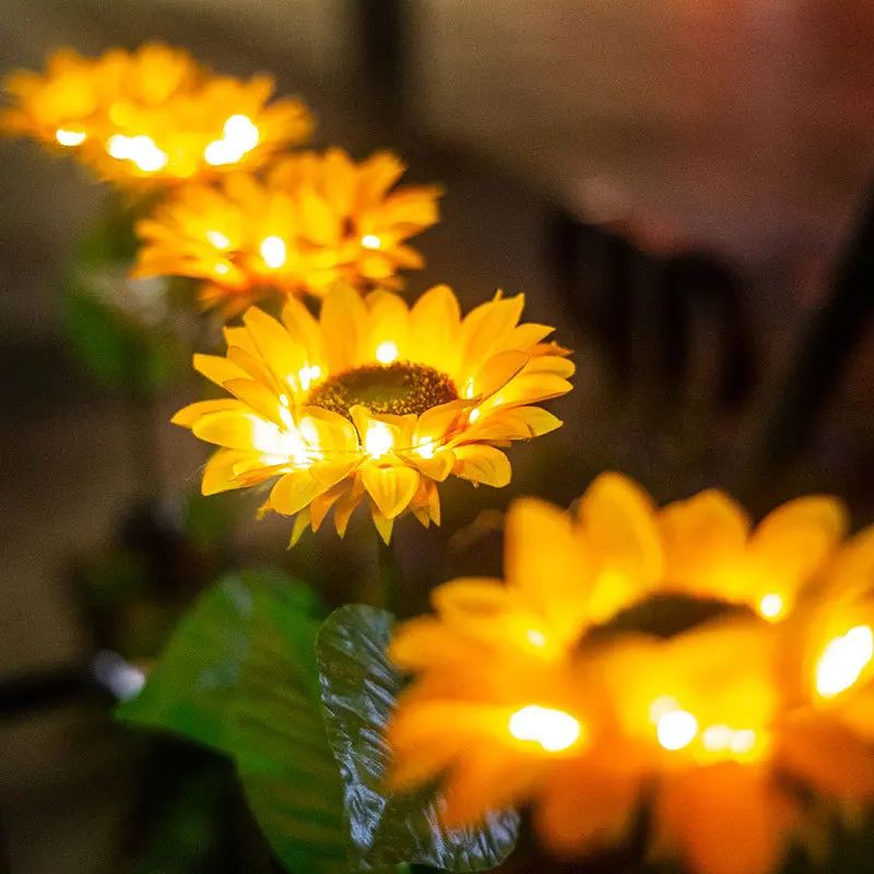 Solar Sunflower Garden String Lights