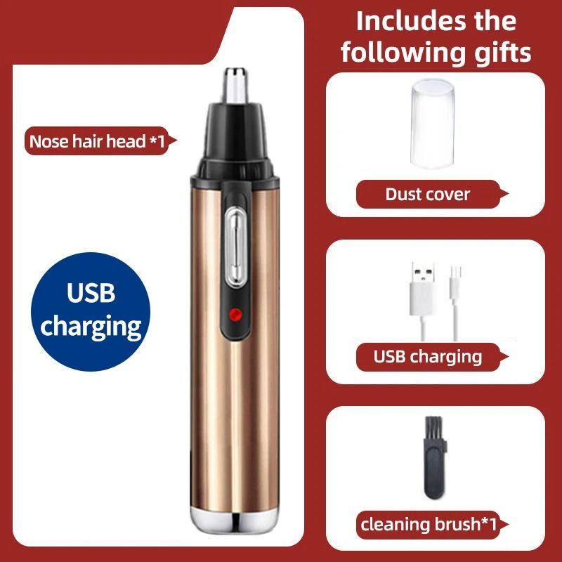 Rechargeable Nose Hair Trimmer With Dual-Use Design And Washable Blades