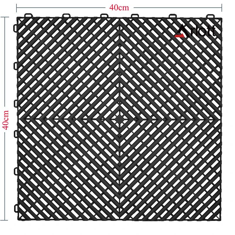 Heavy Duty Interlocking Garage Floor Tiles with Drainage for Car Wash and Outdoor Use