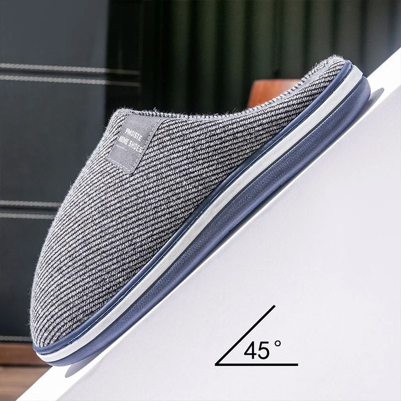 Men Winter Warm Cotton Slippers with Non Slip Sole