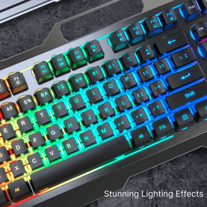 EWEADN GX80Z Gaming Silent Keyboard with All Metal Panel USB Wired Backlight