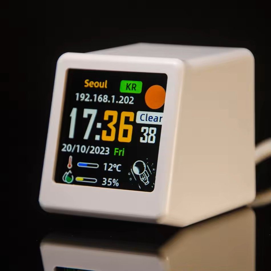 GeekMagic Ultra Smart WiFi Weather Station Bed Clock with Photo Display and GIF Animation