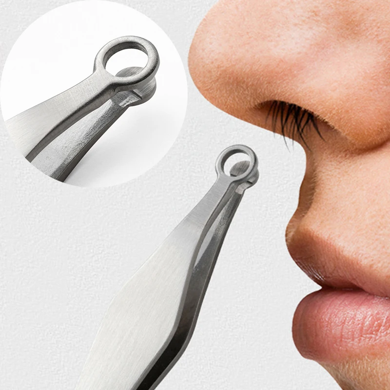 Stainless Steel Nose Hair Trimming Tweezers  Precision Eyebrow & Facial Trimmer Scissors
