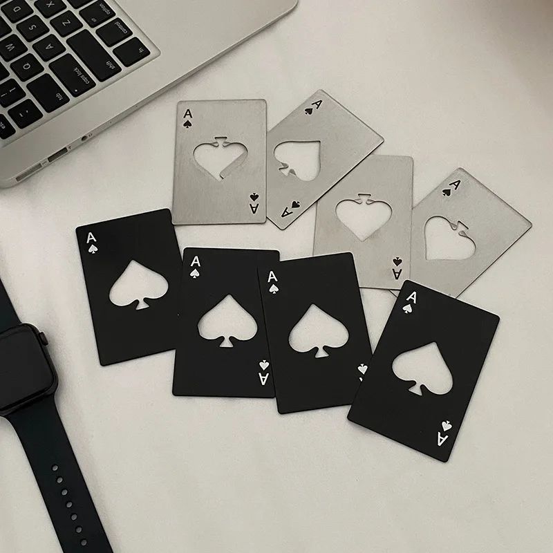 Personalized Ace of Spades Credit Card Bottle Opener, Stainless Steel Poker Card Opener