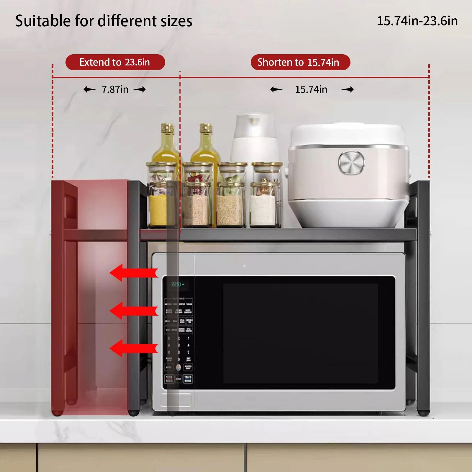 Expandable Microwave & Kitchen Storage Rack