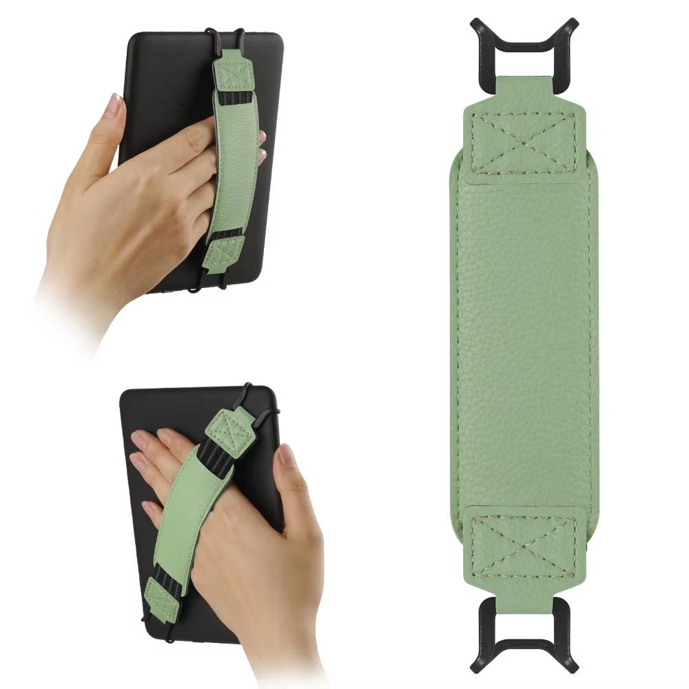 Universal Leather Tablet Hand Strap With Anti-Slip Finger Grip Holder