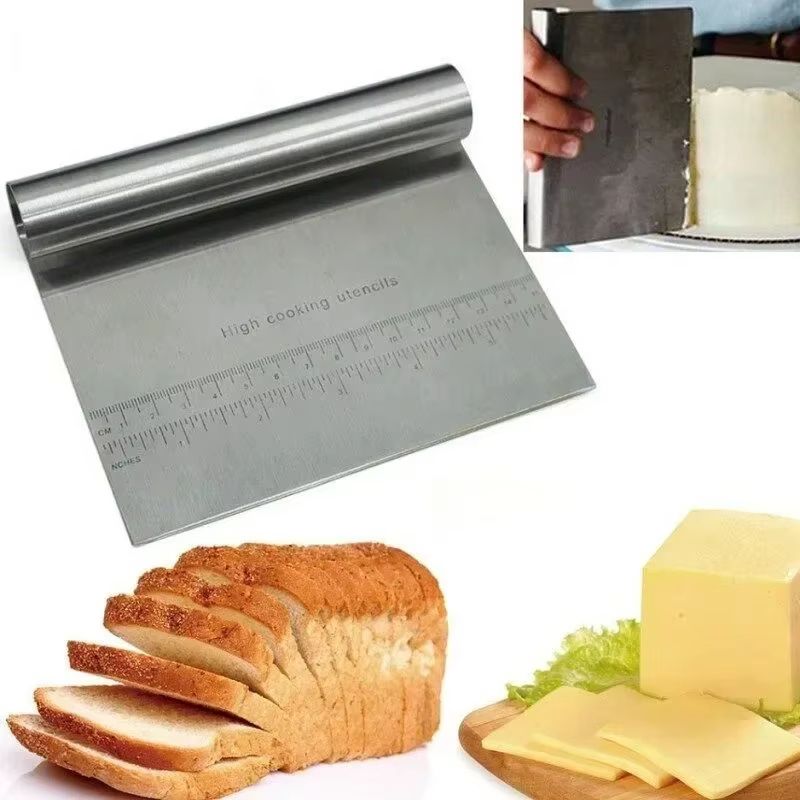 Professional Stainless Steel Cake Scraper Buttercream Edge Cake Smoother Tool Baking Pastry Spatula