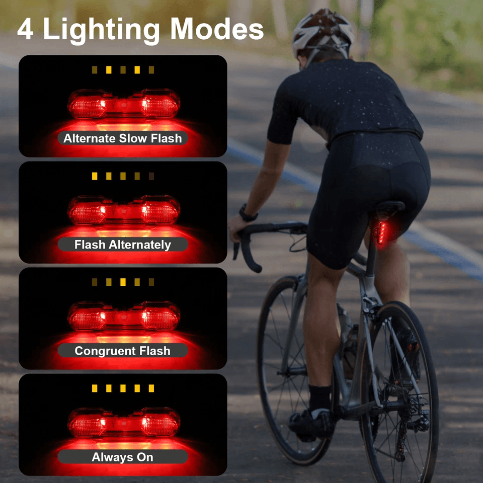 USB Rechargeable LED Bike Tail Light, Waterproof Bicycle Safety Rear Lamp with Modes for Cycling Visibility and Night