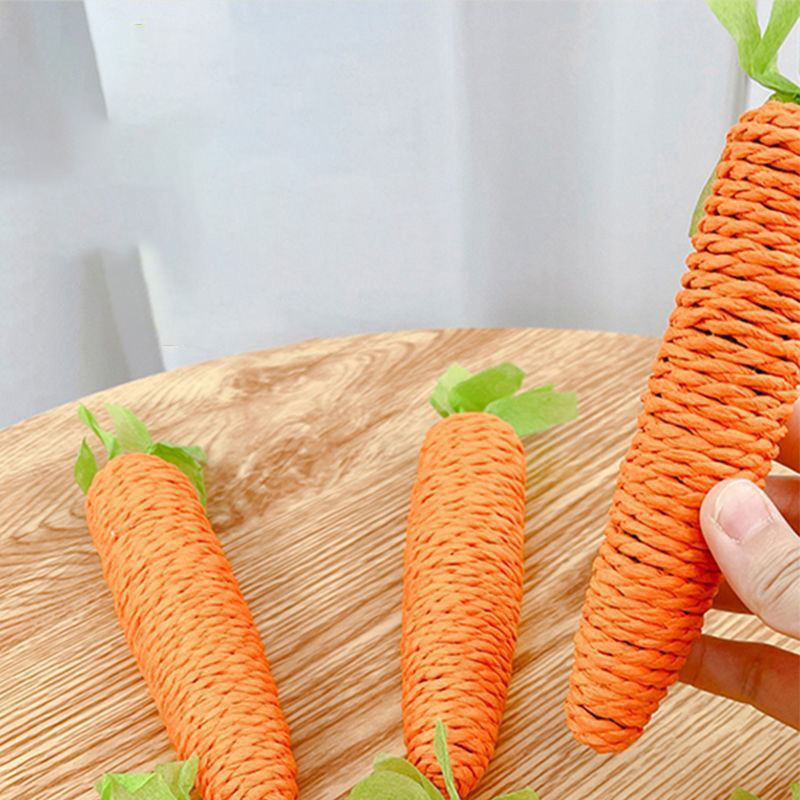 Interactive Cat Toy Carrot Sound Teething Stick Anti-Bite Scratching Board for Cats