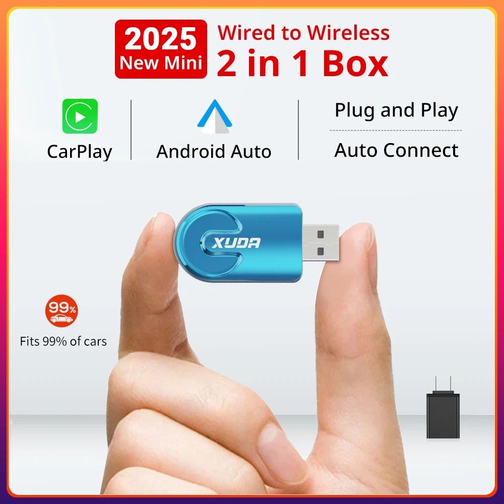 XUDA Wireless CarPlay Android Auto Adapter Plug and Play Mini Box
